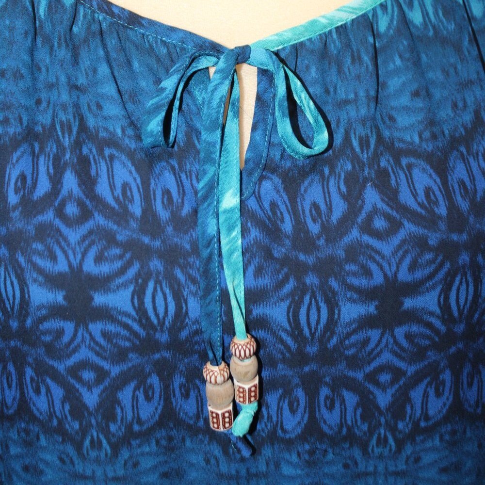 Zac & Rachel Boho Long Sleeve Tie with Wood Beads Top - Picture 3 of 9